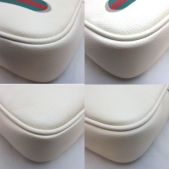 Gucci Bag Printed Leather Diagonal Hanging Shoulder Bag A Rank Ivory - Picture 3 of 5